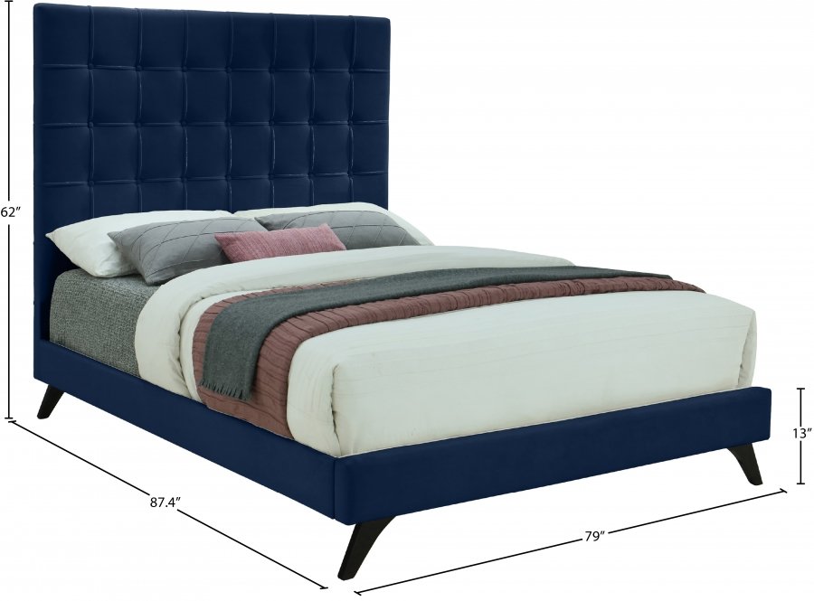 Elly Velvet Upholstered Bed - Image 10