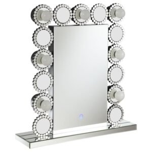 AGHES VANITY MIRROR WITH LIGHTING SILVER