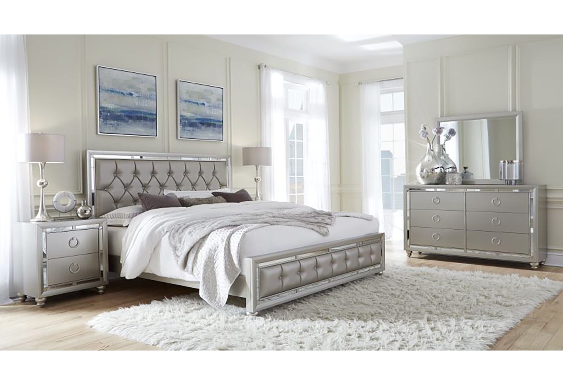 RILEY SILVER QUEEN BED GROUP