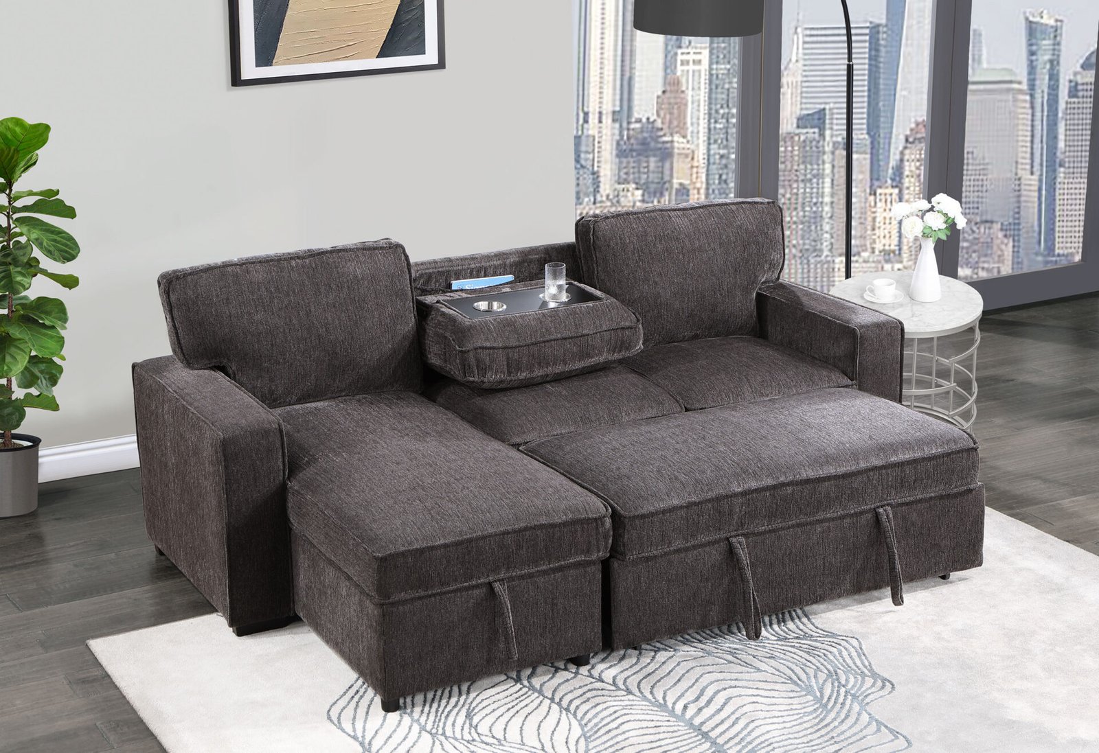 u0203 dark grey reversible pull out sofa be u0203 dark grey reversible pull out sofa be