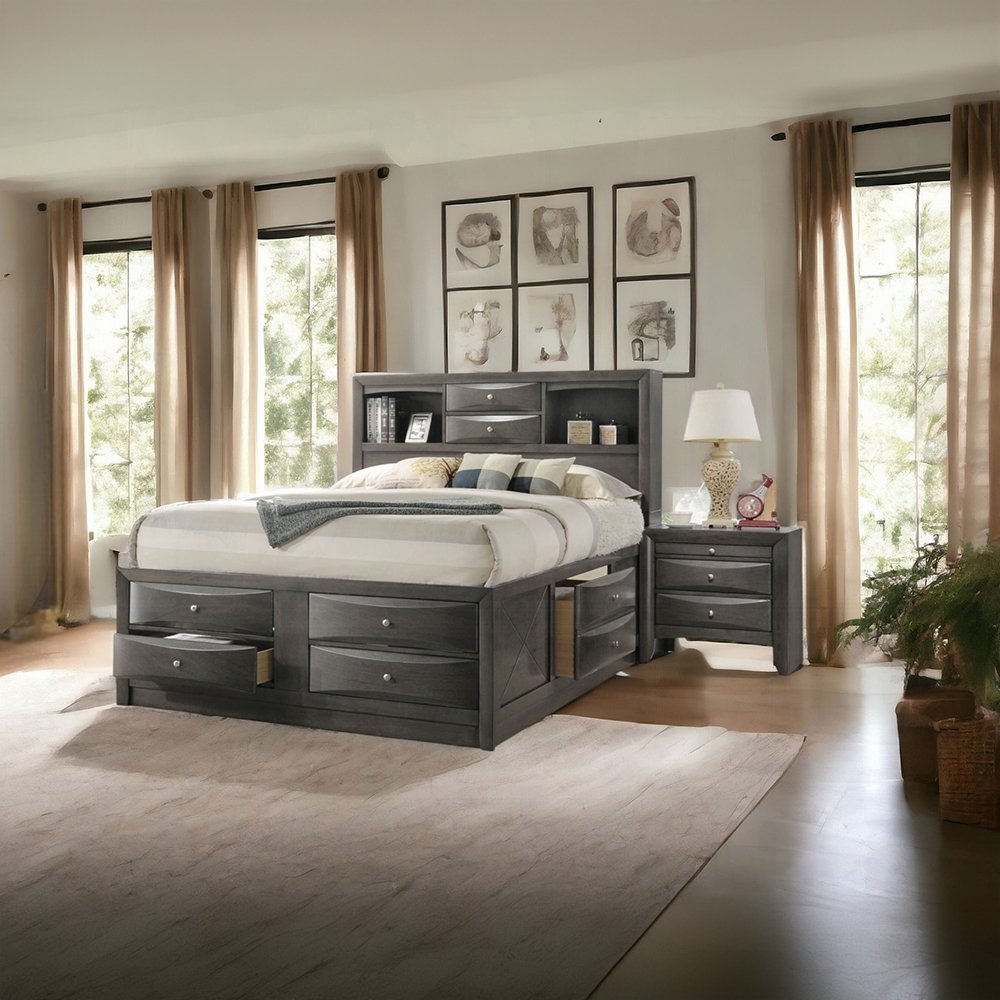 ireland queen bed w/storage
