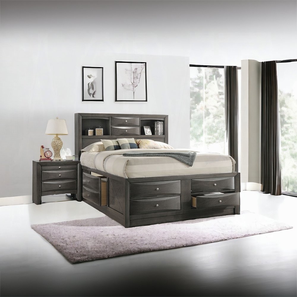ireland queen bed w/storage