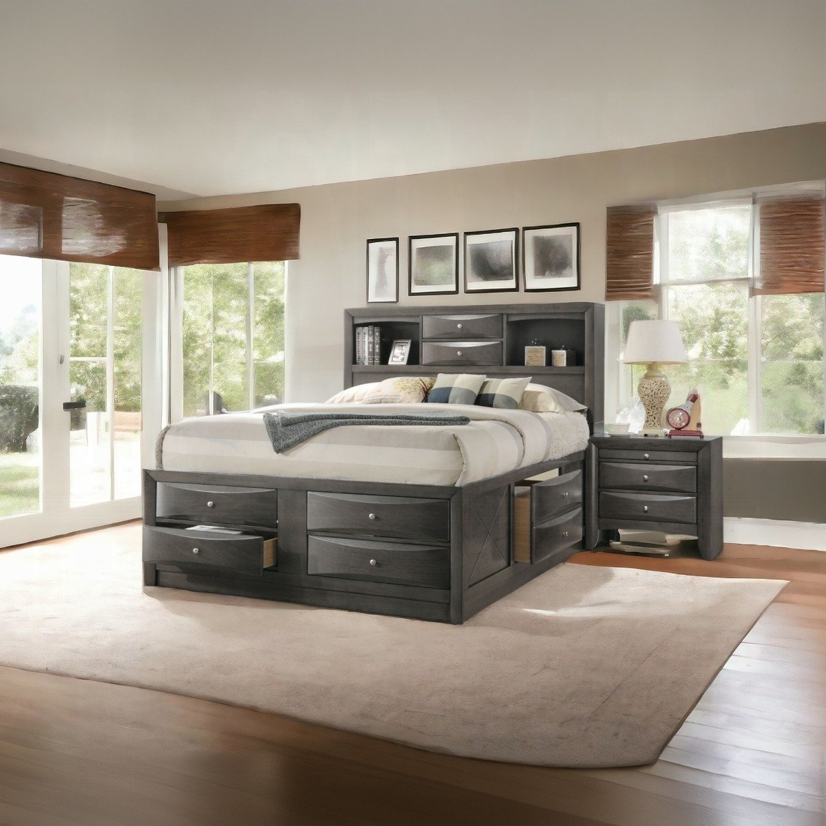 ireland queen bed w/storage