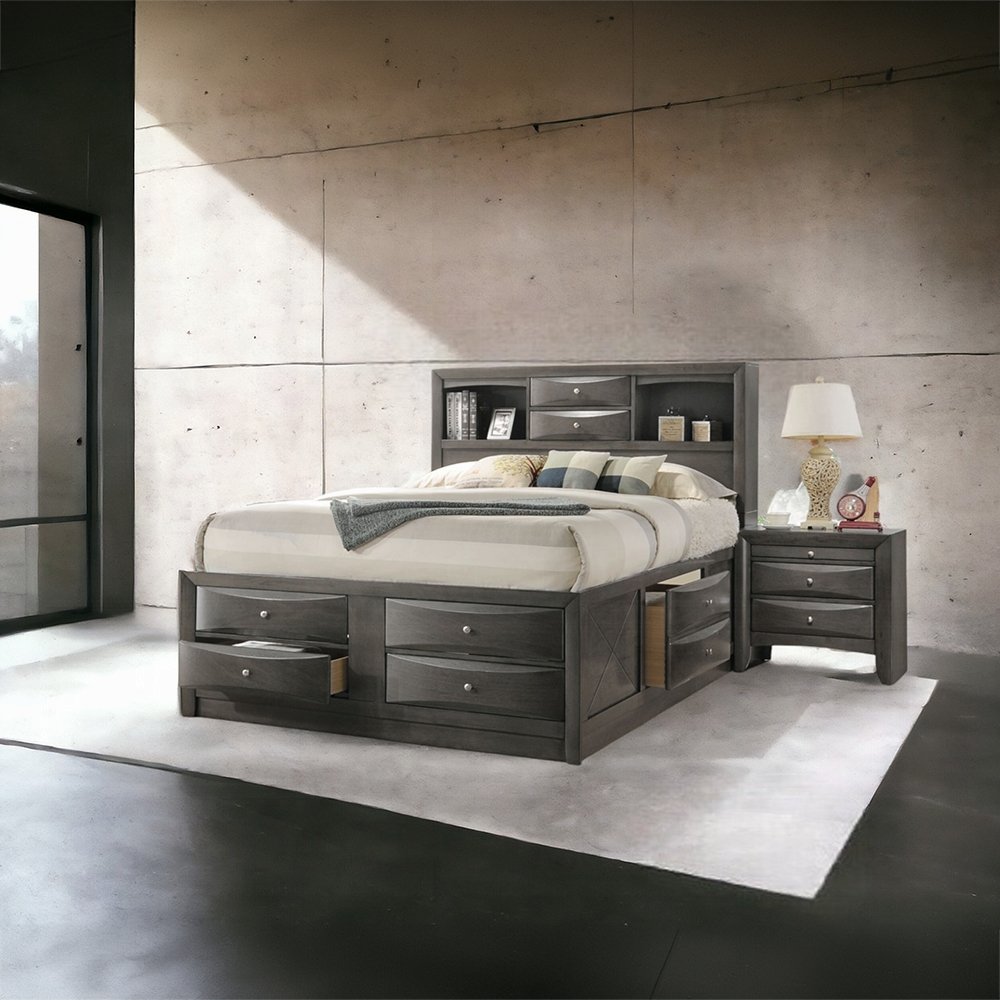 ireland queen bed w/storage