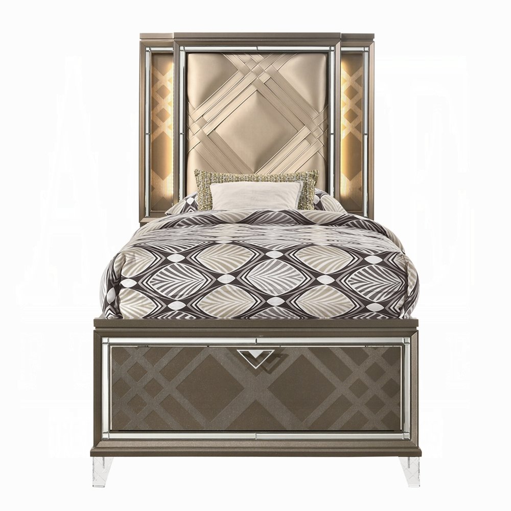 skylar full bed w/led & storage