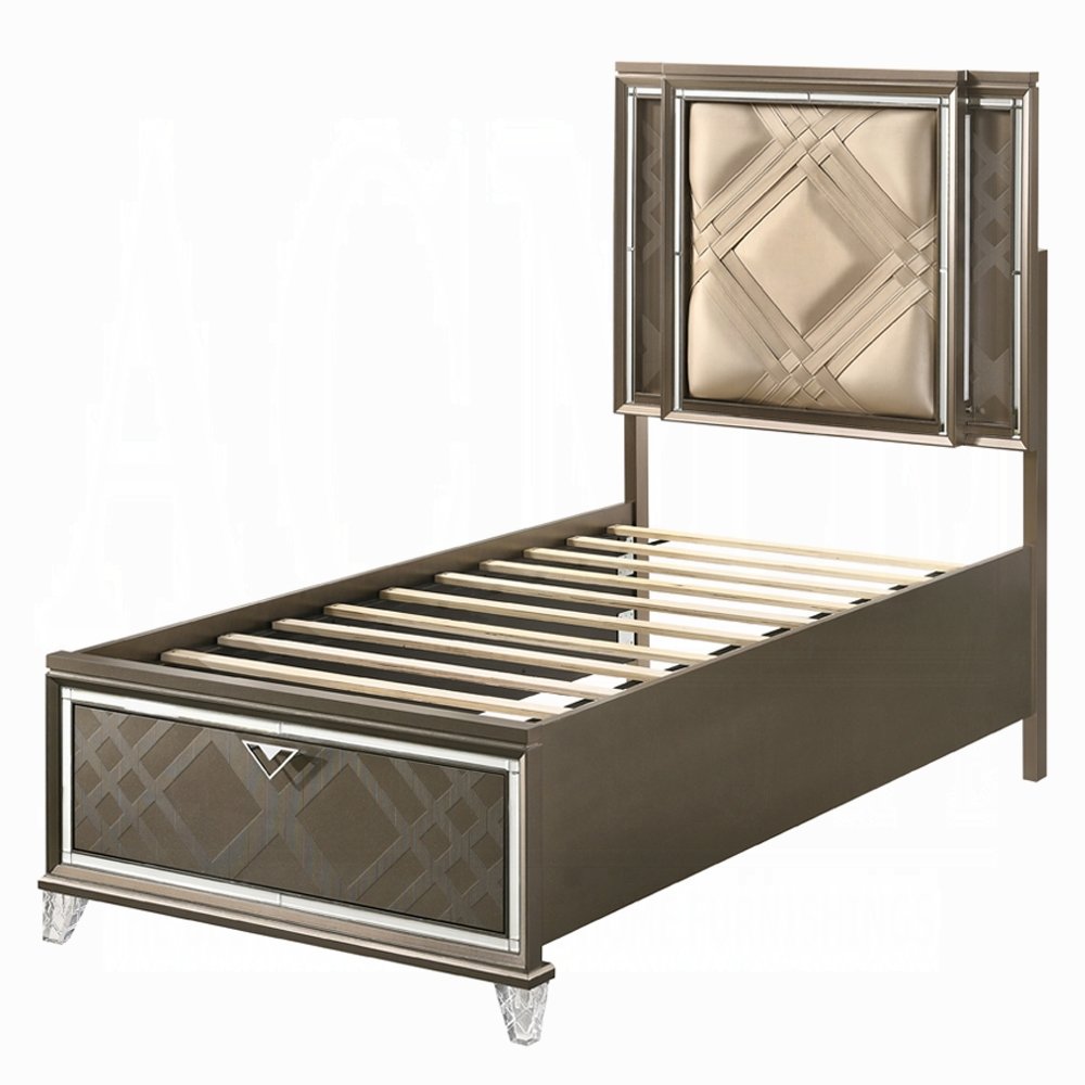 skylar full bed w/led & storage