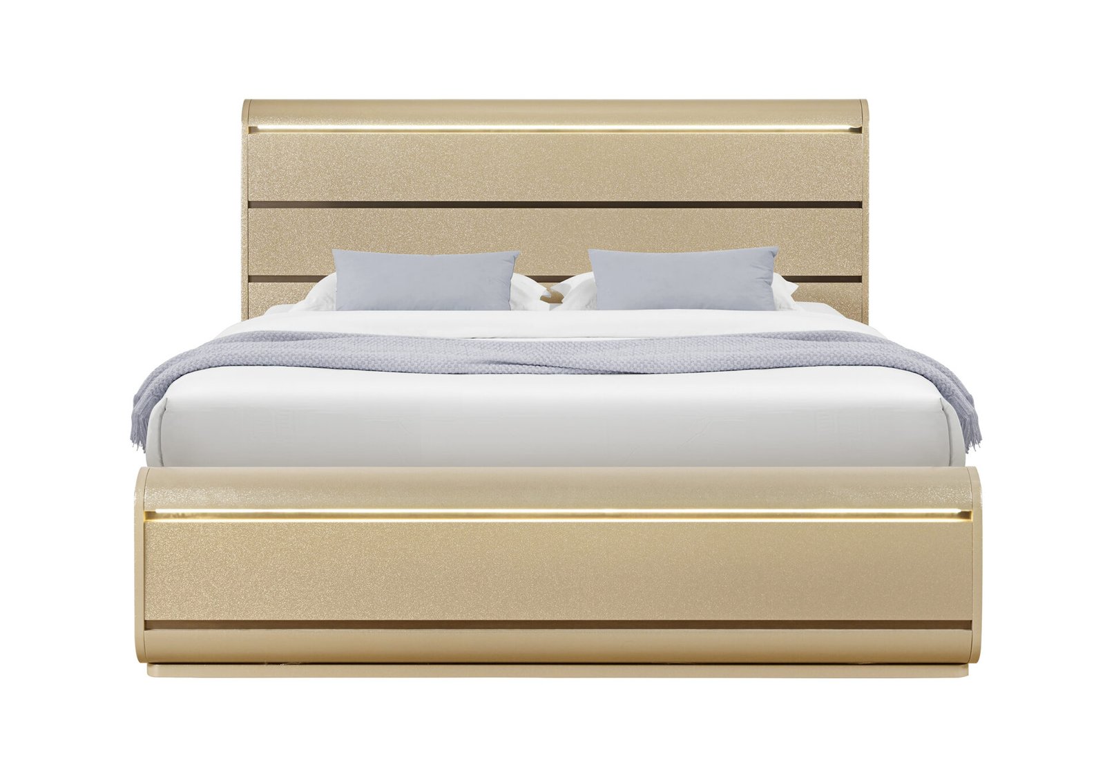 GENESIS GOLD QUEEN BED WITH LED