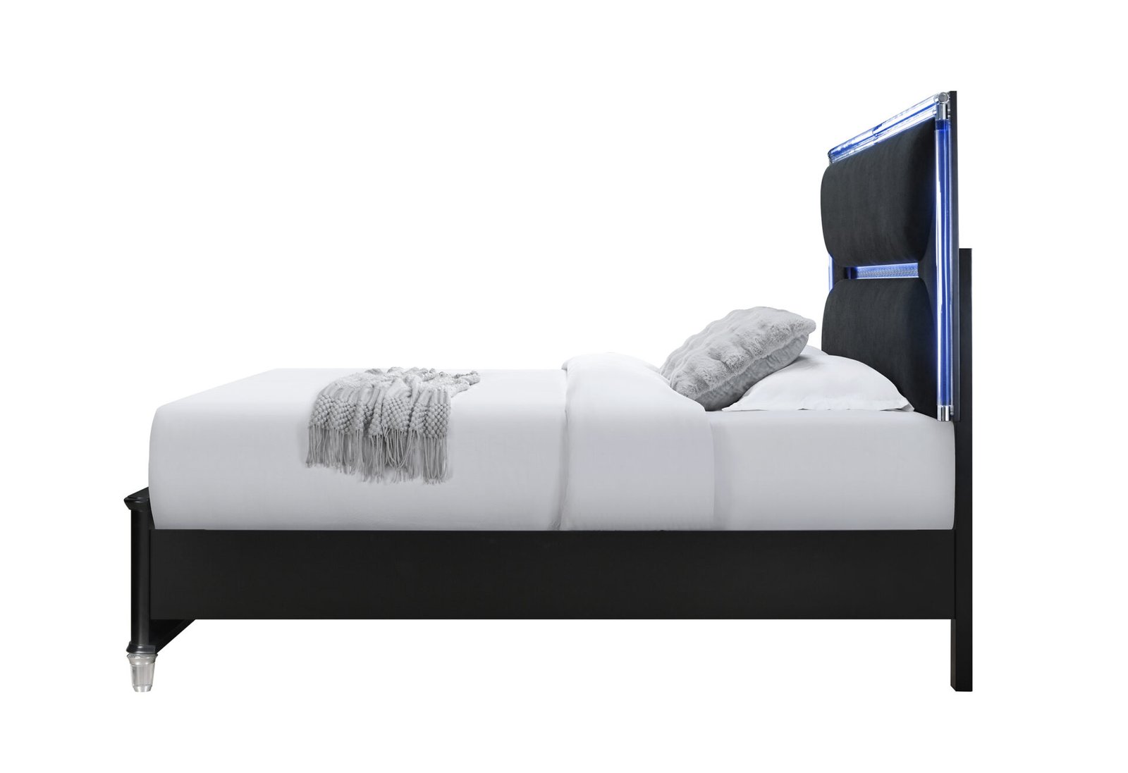 lando black king bed with continuous led lando black king bed with continuous led
