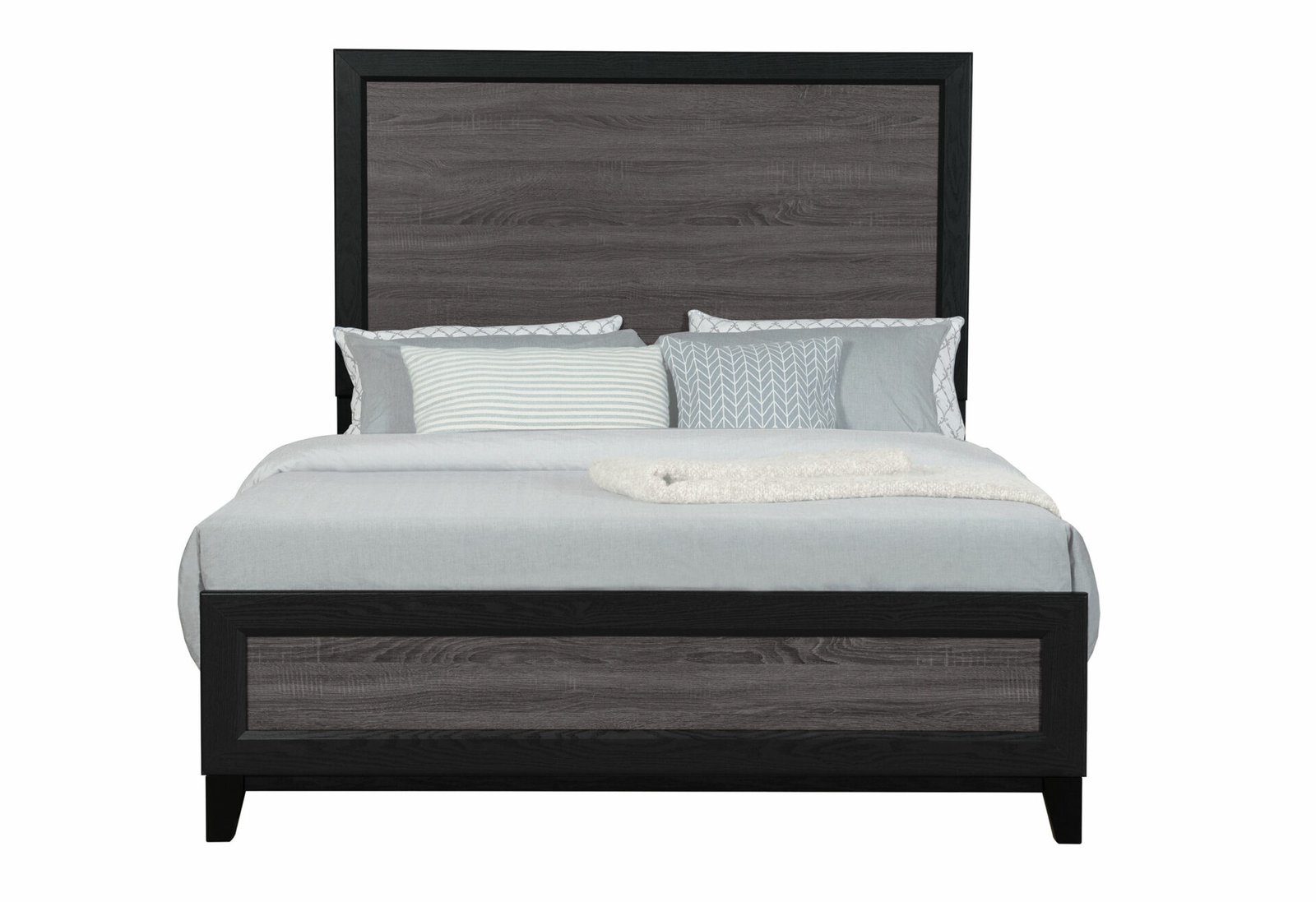 lisbon grey/black queen bed group