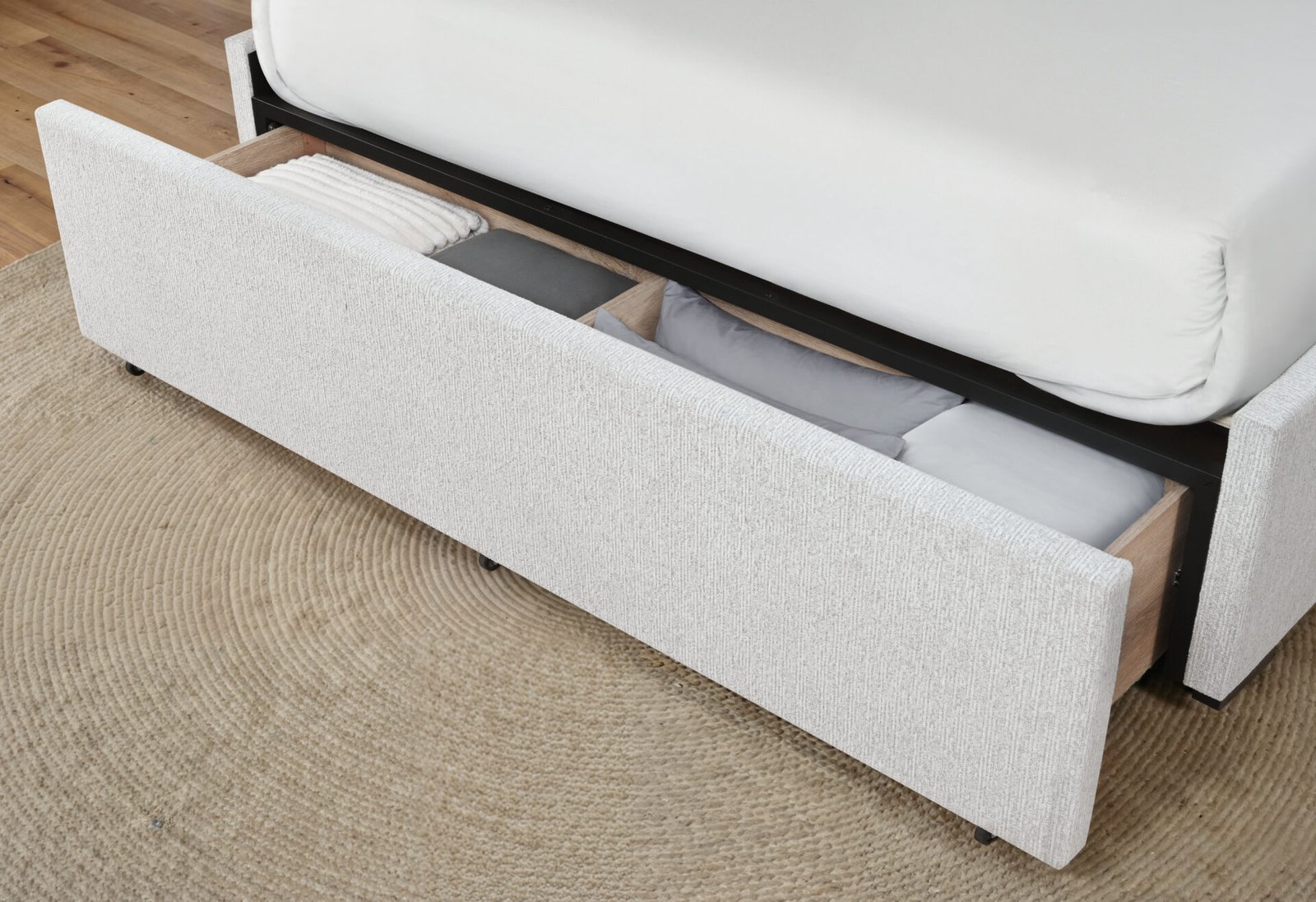 sadie beige king bed with storage