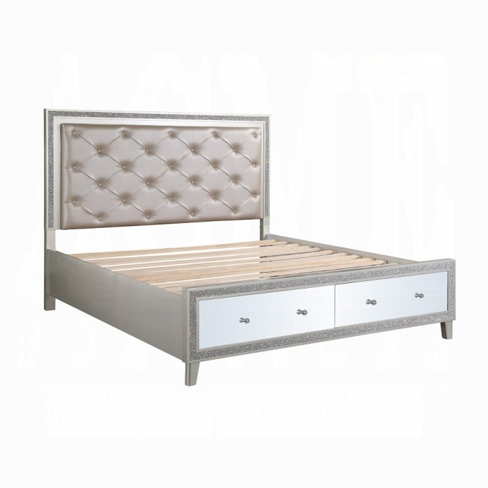 sliverfluff ek bed w/led & storage