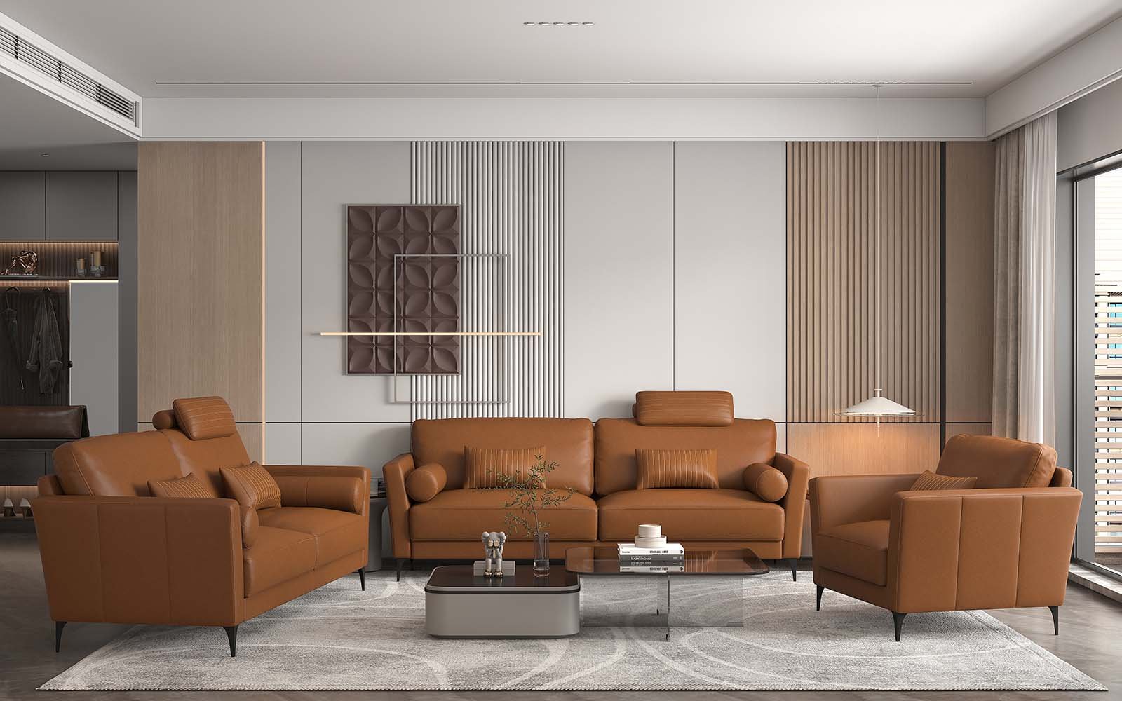 Tussio Loveseat W/5 Pillows