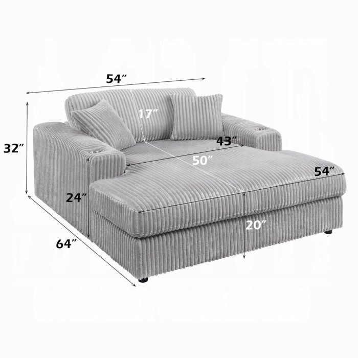 hilde chaise w/2 pillows