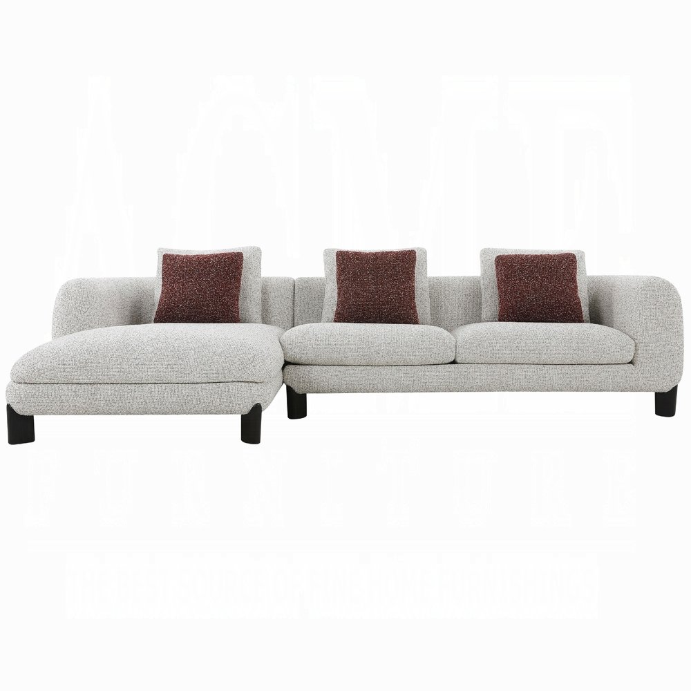 mardi sectional sofa w/6 pillows