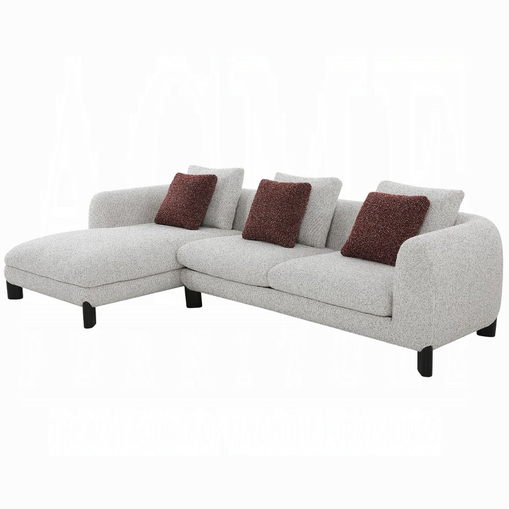 mardi sectional sofa w/6 pillows