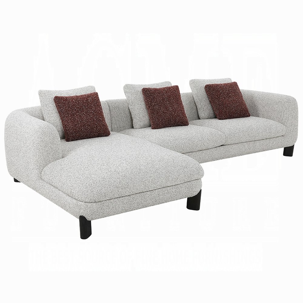 mardi sectional sofa w/6 pillows