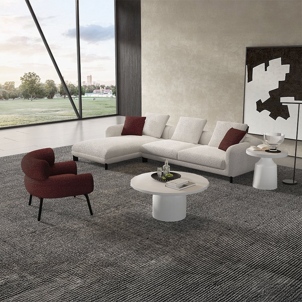 mardi sectional sofa w/6 pillows