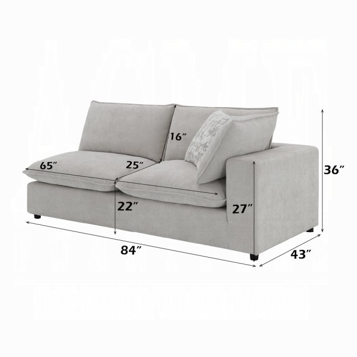 Marisa Modular Right Facing Loveseat w/2 Pillows