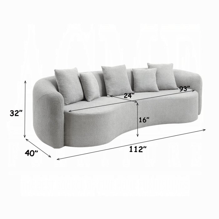 barasa oversized compressed sofa w/5 pillows